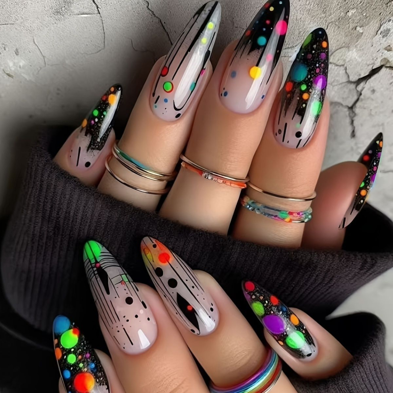 Pārrobežu karsti Eiropas un Amerikas krāšņi, saldi, vēsi, dzirkstoša tekstūra, kontrastējoša krāsa, rhinestones, Eiropas kvadrātveida, valkājami nagi, gari, mākslīgie nagi, vairumtirdzniecība