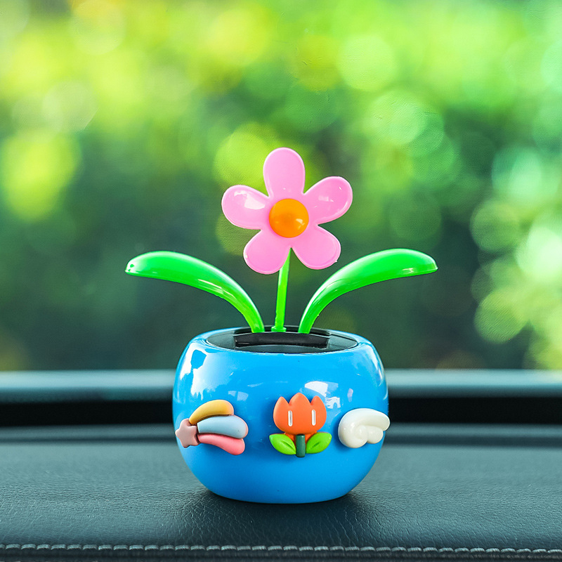 „Creative Net“ raudona automobilio dekoracija saulės sūpynės saulėgrąža purtoma galva gėlė automobilio interjero dekoracija vienetinė pristatymas