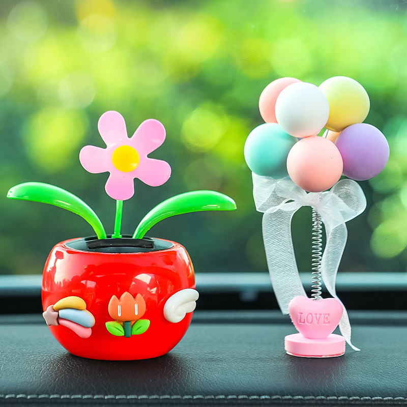 „Creative Net“ raudona automobilio dekoracija saulės sūpynės saulėgrąža purtoma galva gėlė automobilio interjero dekoracija vienetinė pristatymas