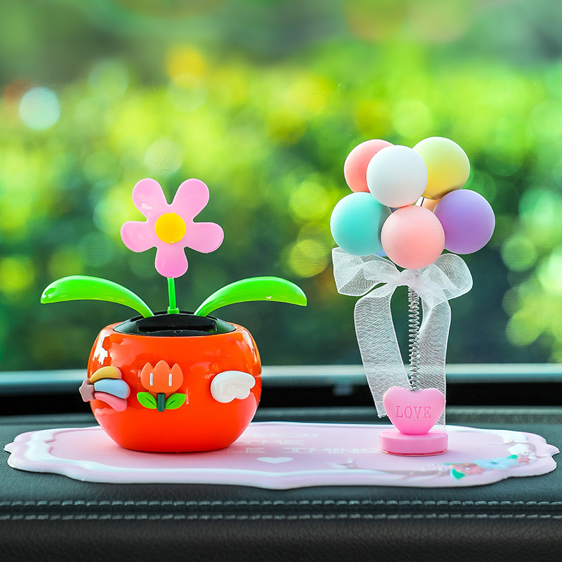 „Creative Net“ raudona automobilio dekoracija saulės sūpynės saulėgrąža purtoma galva gėlė automobilio interjero dekoracija vienetinė pristatymas