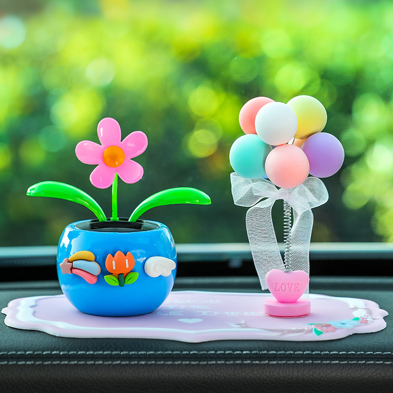 „Creative Net“ raudona automobilio dekoracija saulės sūpynės saulėgrąža purtoma galva gėlė automobilio interjero dekoracija vienetinė pristatymas