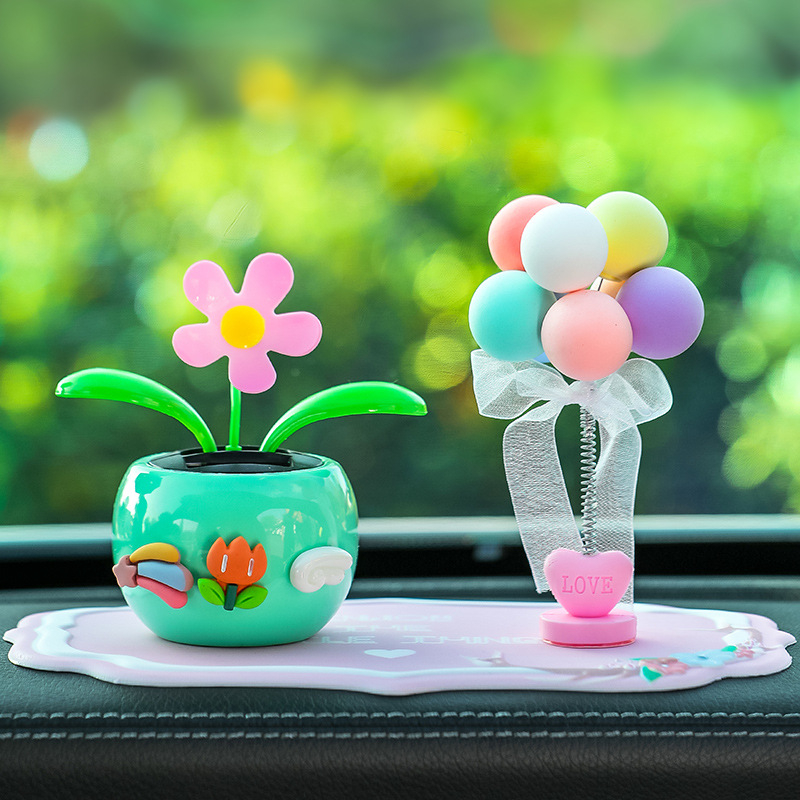 „Creative Net“ raudona automobilio dekoracija saulės sūpynės saulėgrąža purtoma galva gėlė automobilio interjero dekoracija vienetinė pristatymas