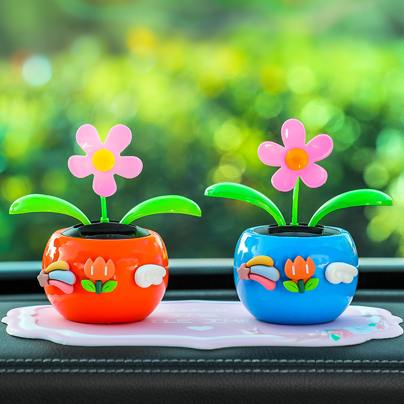 „Creative Net“ raudona automobilio dekoracija saulės sūpynės saulėgrąža purtoma galva gėlė automobilio interjero dekoracija vienetinė pristatymas