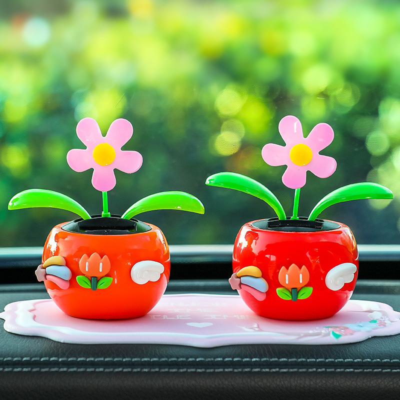 „Creative Net“ raudona automobilio dekoracija saulės sūpynės saulėgrąža purtoma galva gėlė automobilio interjero dekoracija vienetinė pristatymas