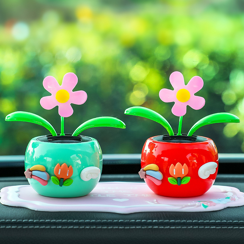 „Creative Net“ raudona automobilio dekoracija saulės sūpynės saulėgrąža purtoma galva gėlė automobilio interjero dekoracija vienetinė pristatymas