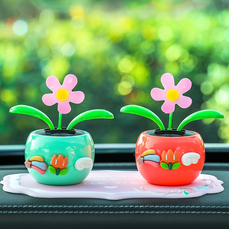 „Creative Net“ raudona automobilio dekoracija saulės sūpynės saulėgrąža purtoma galva gėlė automobilio interjero dekoracija vienetinė pristatymas