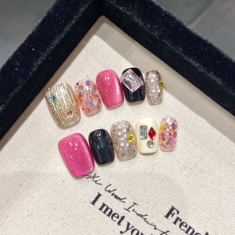 Nauja rankomis nešiotų nagų kolekcija, didmeninė prekyba, nuimamais dirbtiniais nagais, ilgi trumpi nagų lopinėliai, šaltinio darbai