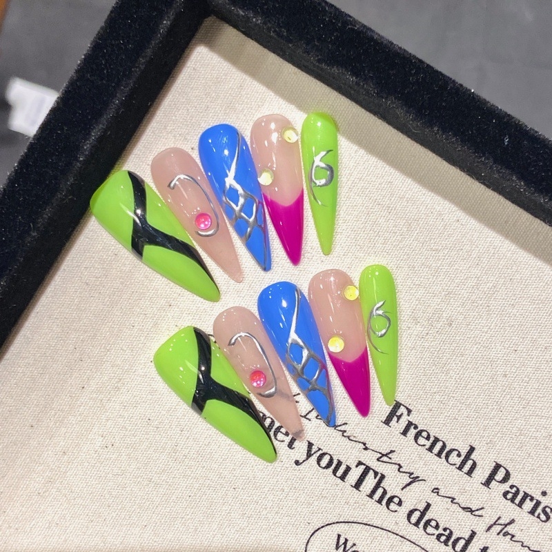 Nauja rankomis nešiotų nagų kolekcija, didmeninė prekyba, nuimamais dirbtiniais nagais, ilgi trumpi nagų lopinėliai, šaltinio darbai