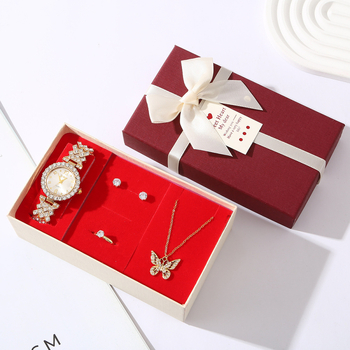 Σετ δώρου για την Ημέρα του Δασκάλου, Κινέζικα, Ημέρα του Αγίου Βαλεντίνου, Ρολόι, Κολιέ, Δαχτυλίδι, Σκουλαρίκια, Κοσμήματα, Δώρο, Ημέρα του Αγίου Βαλεντίνου, Χριστούγεννα