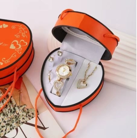 Σετ δώρου για την Ημέρα του Δασκάλου, Κινέζικα, Ημέρα του Αγίου Βαλεντίνου, Ρολόι, Κολιέ, Δαχτυλίδι, Σκουλαρίκια, Κοσμήματα, Δώρο, Ημέρα του Αγίου Βαλεντίνου, Χριστούγεννα