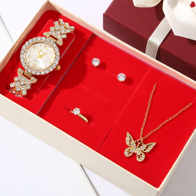 Σετ δώρου για την Ημέρα του Δασκάλου, Κινέζικα, Ημέρα του Αγίου Βαλεντίνου, Ρολόι, Κολιέ, Δαχτυλίδι, Σκουλαρίκια, Κοσμήματα, Δώρο, Ημέρα του Αγίου Βαλεντίνου, Χριστούγεννα