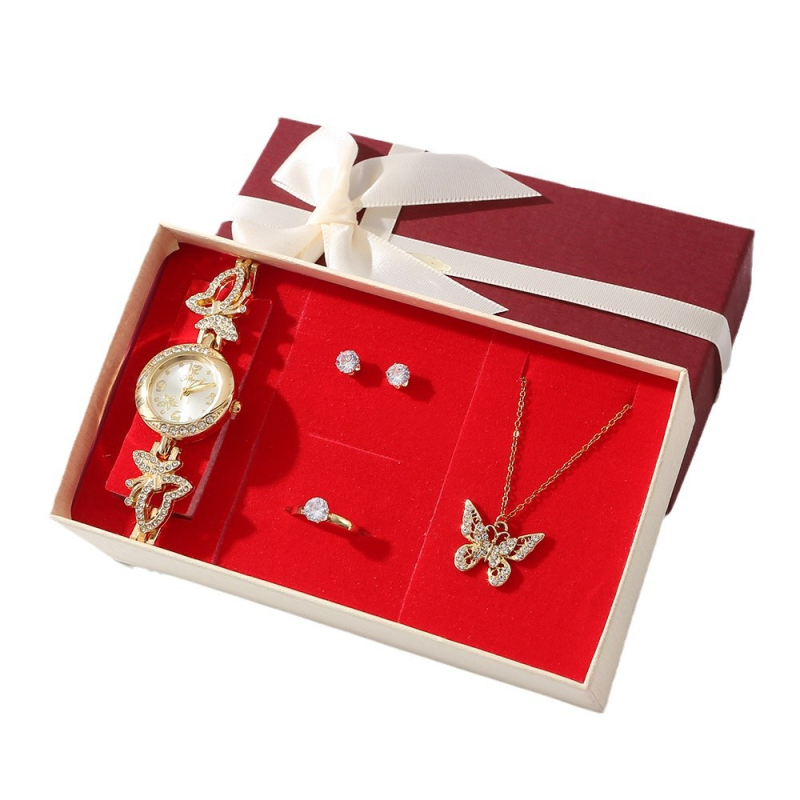 Σετ δώρου για την Ημέρα του Δασκάλου, Κινέζικα, Ημέρα του Αγίου Βαλεντίνου, Ρολόι, Κολιέ, Δαχτυλίδι, Σκουλαρίκια, Κοσμήματα, Δώρο, Ημέρα του Αγίου Βαλεντίνου, Χριστούγεννα