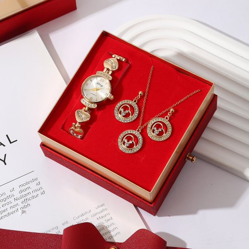 Σετ δώρου για την Ημέρα του Δασκάλου, Κινέζικα, Ημέρα του Αγίου Βαλεντίνου, Ρολόι, Κολιέ, Δαχτυλίδι, Σκουλαρίκια, Κοσμήματα, Δώρο, Ημέρα του Αγίου Βαλεντίνου, Χριστούγεννα
