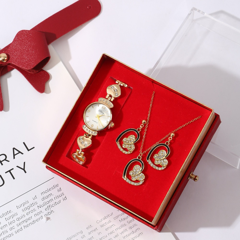 Σετ δώρου για την Ημέρα του Δασκάλου, Κινέζικα, Ημέρα του Αγίου Βαλεντίνου, Ρολόι, Κολιέ, Δαχτυλίδι, Σκουλαρίκια, Κοσμήματα, Δώρο, Ημέρα του Αγίου Βαλεντίνου, Χριστούγεννα