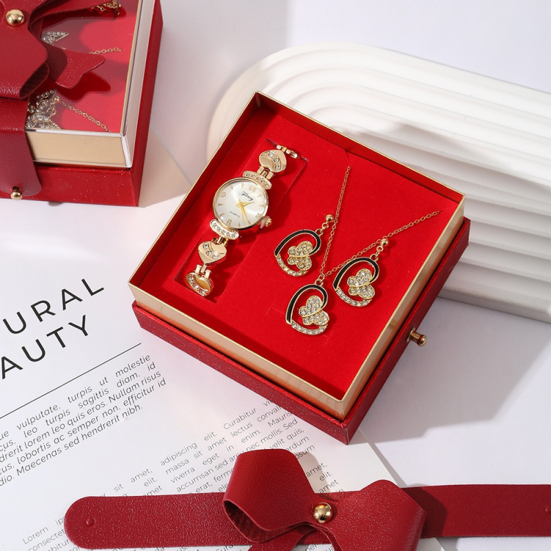 Σετ δώρου για την Ημέρα του Δασκάλου, Κινέζικα, Ημέρα του Αγίου Βαλεντίνου, Ρολόι, Κολιέ, Δαχτυλίδι, Σκουλαρίκια, Κοσμήματα, Δώρο, Ημέρα του Αγίου Βαλεντίνου, Χριστούγεννα