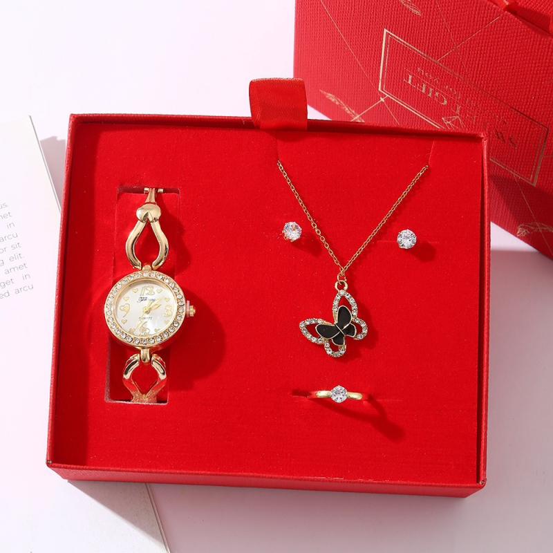 Σετ δώρου για την Ημέρα του Δασκάλου, Κινέζικα, Ημέρα του Αγίου Βαλεντίνου, Ρολόι, Κολιέ, Δαχτυλίδι, Σκουλαρίκια, Κοσμήματα, Δώρο, Ημέρα του Αγίου Βαλεντίνου, Χριστούγεννα