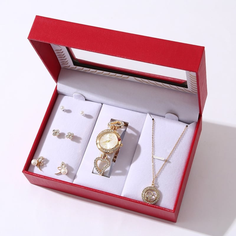 Σετ δώρου για την Ημέρα του Δασκάλου, Κινέζικα, Ημέρα του Αγίου Βαλεντίνου, Ρολόι, Κολιέ, Δαχτυλίδι, Σκουλαρίκια, Κοσμήματα, Δώρο, Ημέρα του Αγίου Βαλεντίνου, Χριστούγεννα