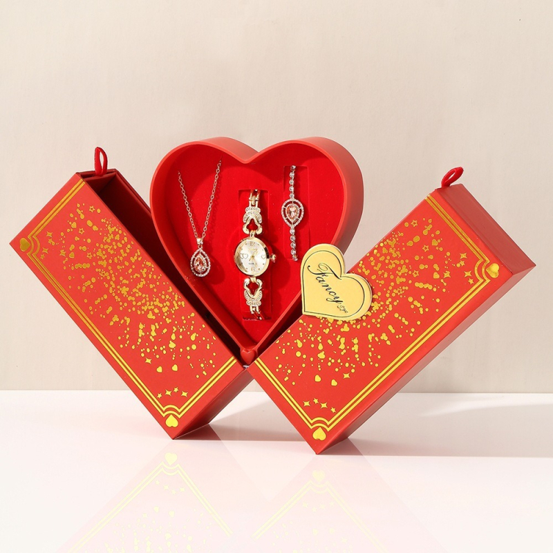 Σετ δώρου για την Ημέρα του Δασκάλου, Κινέζικα, Ημέρα του Αγίου Βαλεντίνου, Ρολόι, Κολιέ, Δαχτυλίδι, Σκουλαρίκια, Κοσμήματα, Δώρο, Ημέρα του Αγίου Βαλεντίνου, Χριστούγεννα