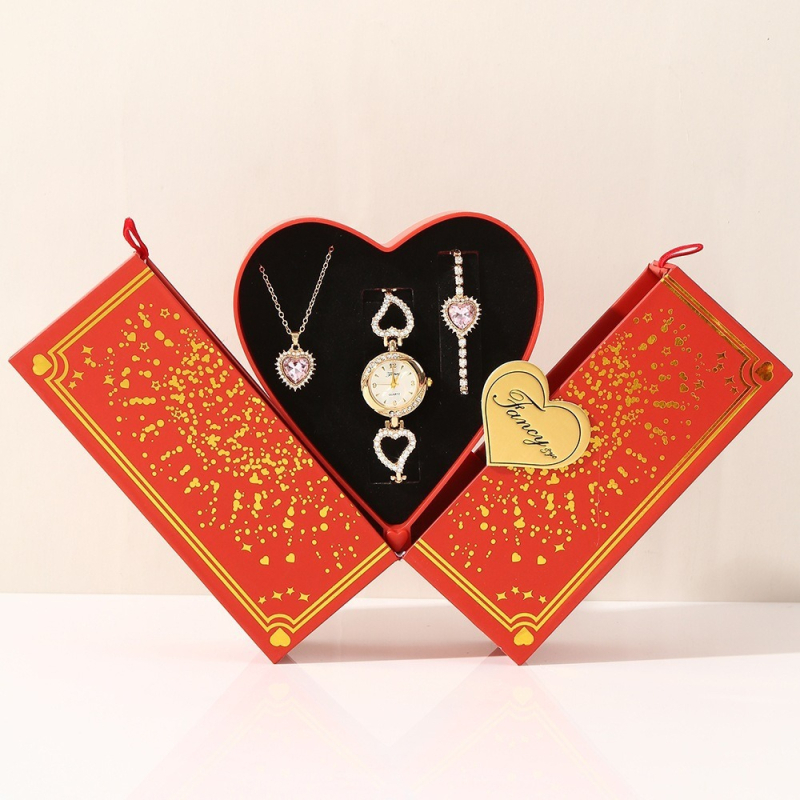 Σετ δώρου για την Ημέρα του Δασκάλου, Κινέζικα, Ημέρα του Αγίου Βαλεντίνου, Ρολόι, Κολιέ, Δαχτυλίδι, Σκουλαρίκια, Κοσμήματα, Δώρο, Ημέρα του Αγίου Βαλεντίνου, Χριστούγεννα
