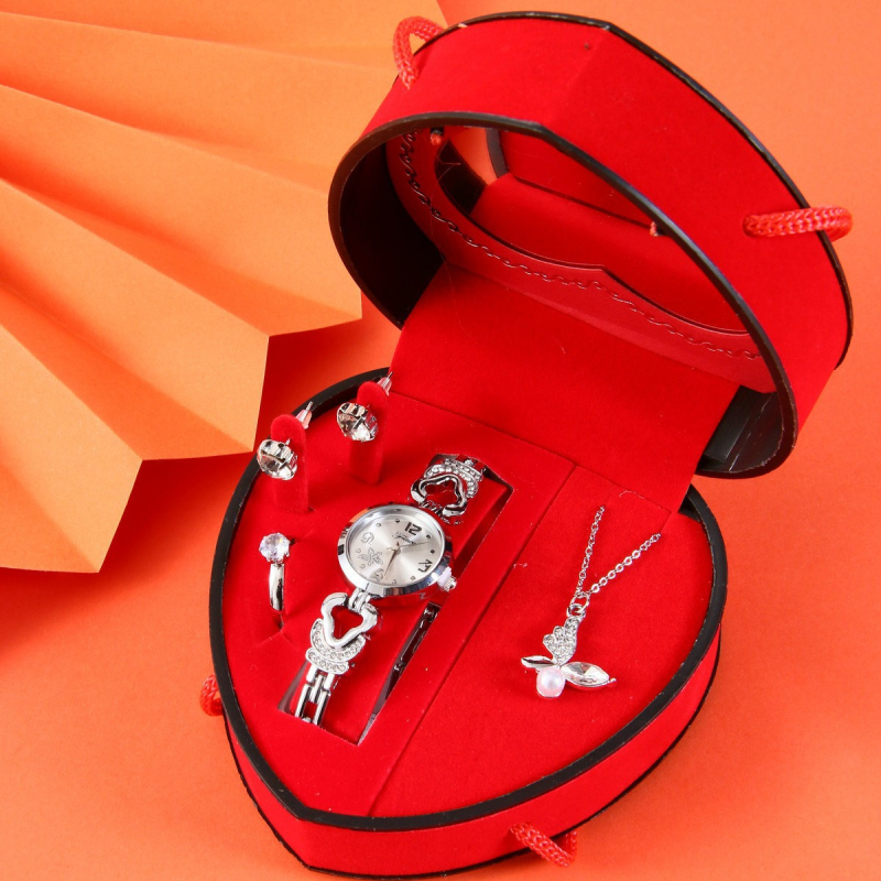 Σετ δώρου για την Ημέρα του Δασκάλου, Κινέζικα, Ημέρα του Αγίου Βαλεντίνου, Ρολόι, Κολιέ, Δαχτυλίδι, Σκουλαρίκια, Κοσμήματα, Δώρο, Ημέρα του Αγίου Βαλεντίνου, Χριστούγεννα