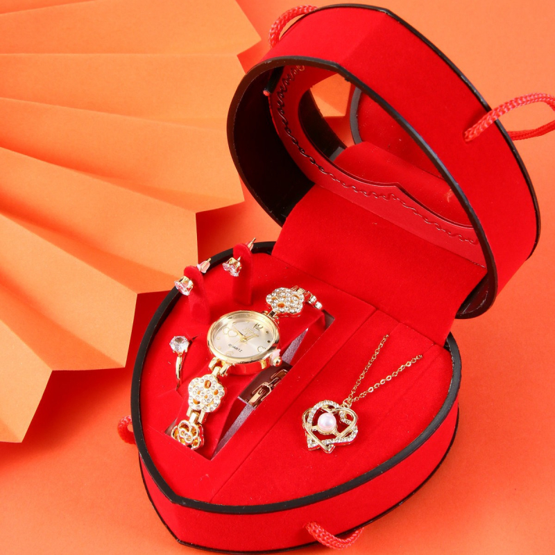 Σετ δώρου για την Ημέρα του Δασκάλου, Κινέζικα, Ημέρα του Αγίου Βαλεντίνου, Ρολόι, Κολιέ, Δαχτυλίδι, Σκουλαρίκια, Κοσμήματα, Δώρο, Ημέρα του Αγίου Βαλεντίνου, Χριστούγεννα