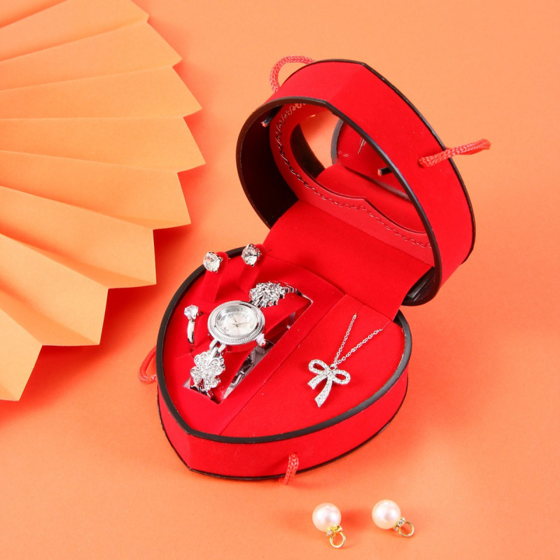 Σετ δώρου για την Ημέρα του Δασκάλου, Κινέζικα, Ημέρα του Αγίου Βαλεντίνου, Ρολόι, Κολιέ, Δαχτυλίδι, Σκουλαρίκια, Κοσμήματα, Δώρο, Ημέρα του Αγίου Βαλεντίνου, Χριστούγεννα