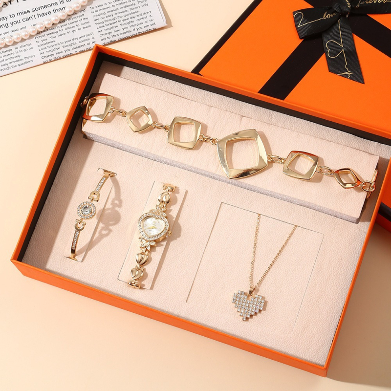 Σετ δώρου για την Ημέρα του Δασκάλου, Κινέζικα, Ημέρα του Αγίου Βαλεντίνου, Ρολόι, Κολιέ, Δαχτυλίδι, Σκουλαρίκια, Κοσμήματα, Δώρο, Ημέρα του Αγίου Βαλεντίνου, Χριστούγεννα