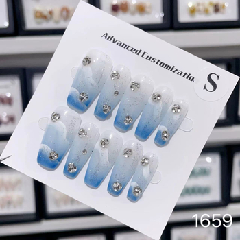 [Χειροποίητα Φορετά Νύχια 16] Κοντό Μονόχρωμο Μπάλωμα Λεύκανσης Ψεύτικα Νύχια Αφαιρούμενη Συλλογή Χονδρικής για Νύχια