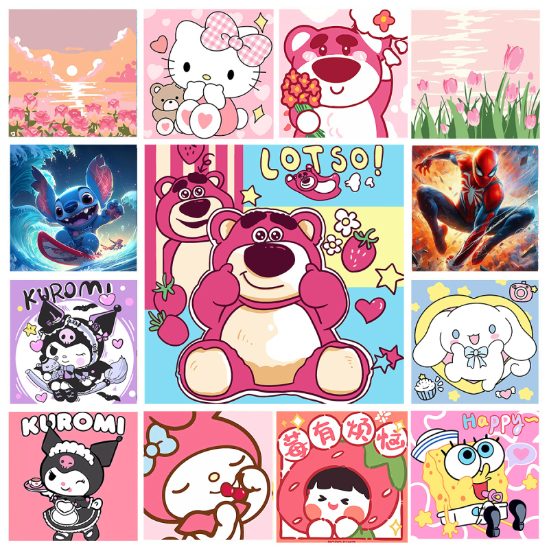 20*20 Παιδική Ψηφιακή Ελαιογραφία Παρτίδα Κινούμενα Σχέδια Χρωματισμός Ελαιογραφία Κινούμενα Σχέδια Χειροποίητη Γεμιστή Ελαιογραφία Diy Χρωματισμός Ζωγραφική