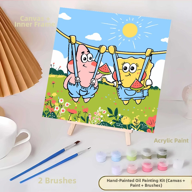 20*20 Детска дигитална маслена картина, партида, анимационен филм, оцветяване, маслена картина, анимация, ръчно изработена, пълнена маслена картина, „Направи си сам“ оцветяване