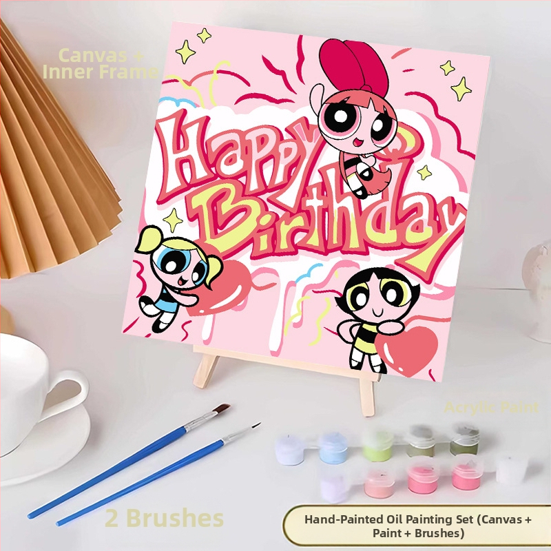 20*20 Παιδική Ψηφιακή Ελαιογραφία Παρτίδα Κινούμενα Σχέδια Χρωματισμός Ελαιογραφία Κινούμενα Σχέδια Χειροποίητη Γεμιστή Ελαιογραφία Diy Χρωματισμός Ζωγραφική