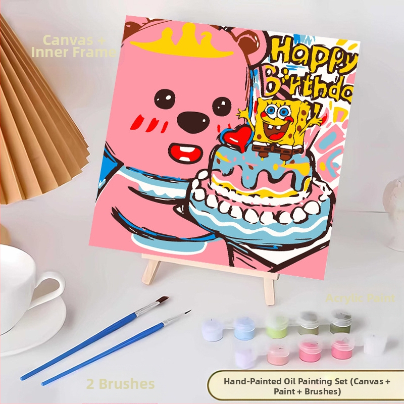 20*20 Παιδική Ψηφιακή Ελαιογραφία Παρτίδα Κινούμενα Σχέδια Χρωματισμός Ελαιογραφία Κινούμενα Σχέδια Χειροποίητη Γεμιστή Ελαιογραφία Diy Χρωματισμός Ζωγραφική