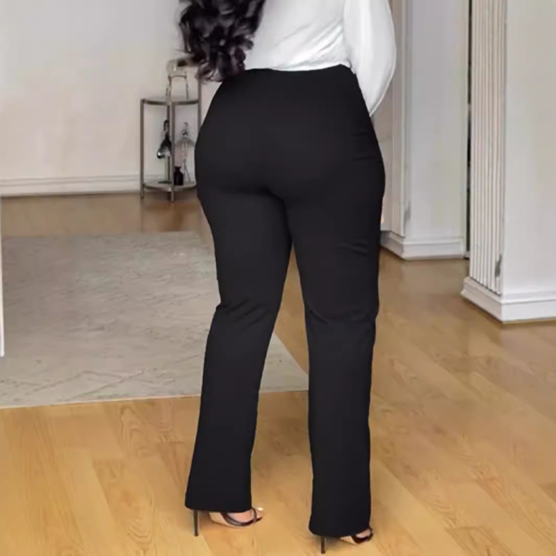 Naiste kõrge vöökoht ja laiade jalgade püksid, polüester 95%+, Euroopa–Ameerika stiil, suvi 2024