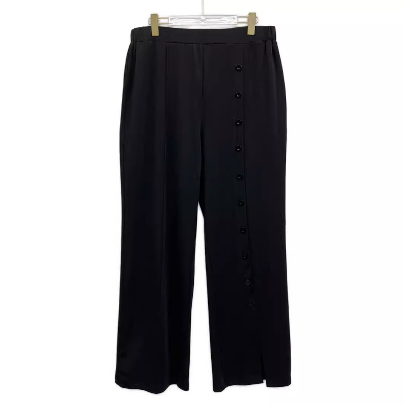 Naiste kõrge vöökoht ja laiade jalgade püksid, polüester 95%+, Euroopa–Ameerika stiil, suvi 2024