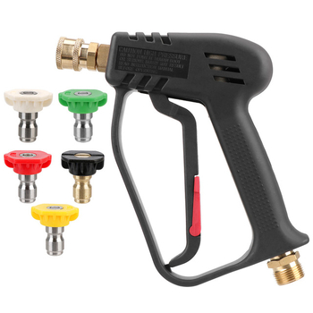 SZ-0090 Augstspiediena automašīnu mazgāšanai paredzēta ūdens pistole, vara galva, inženierplastmasas korpuss, 4000 psi, izsmidzināšanas attālums 1–10 m