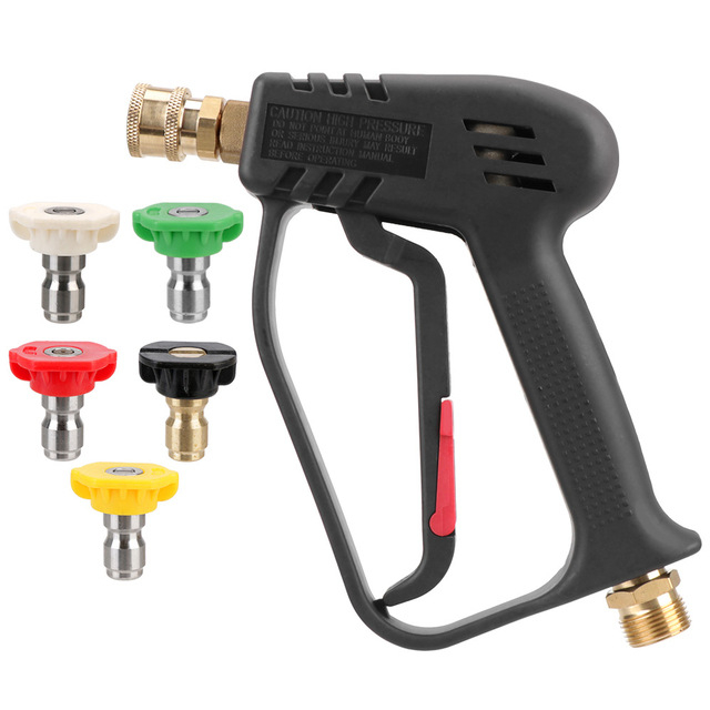 SZ-0090 Augstspiediena automašīnu mazgāšanai paredzēta ūdens pistole, vara galva, inženierplastmasas korpuss, 4000 psi, izsmidzināšanas attālums 1–10 m