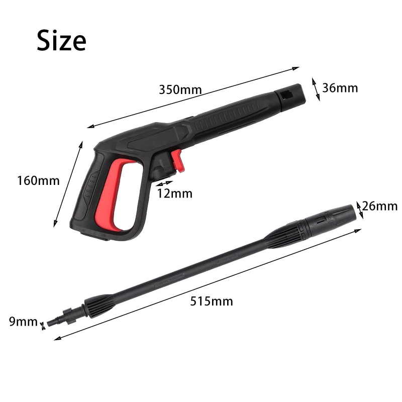 Augsta spiediena automašīnas mazgāšanas pistole, regulējams putu izsmidzinājums, inženierplastmasas konstrukcija, 4000 psi, 10 m izsmidzināšanas attālums