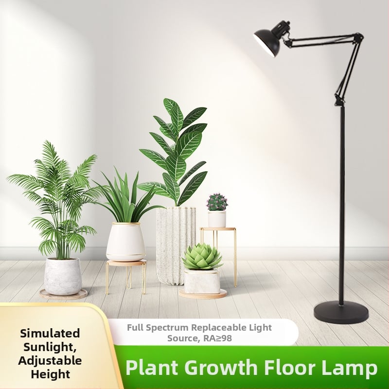 Pilnas spektra augu augšanai LED grīdas lampa, saliekams dizains, 10–20 LED, IP42, alumīnija sakausējuma korpuss