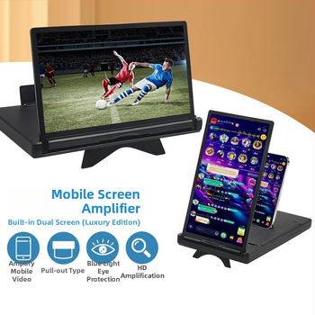 Кронштейн за увеличител на екрана за смартфони с вградени двойни екрани (хоризонтален и вертикален) - зумване на мобилно видео - акрил