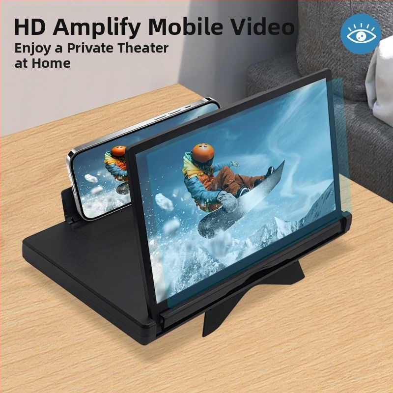 Držiak zväčšovača obrazovky pre smartfóny s vstavaným dvojitým displejom (horizontálne a zvisle) – zoom na mobilné video – akryl