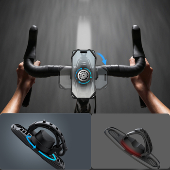 Joyroom telefonihoidik jalgratta/elektrosõiduki lenkstangile silikoonrihmaga — kleepuv kinnitus, lenkstangile, sobib 1 telefonile