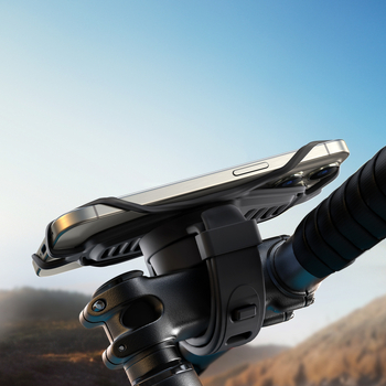 Joyroom telefonihoidik jalgratta/elektrosõiduki lenkstangile silikoonrihmaga — kleepuv kinnitus, lenkstangile, sobib 1 telefonile