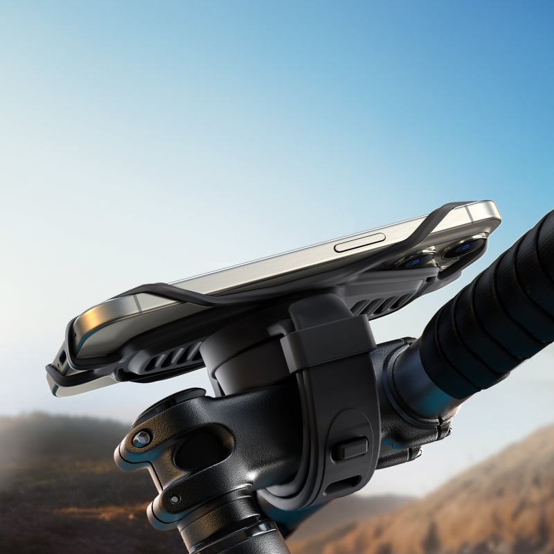 Joyroom telefonihoidik jalgratta/elektrosõiduki lenkstangile silikoonrihmaga — kleepuv kinnitus, lenkstangile, sobib 1 telefonile