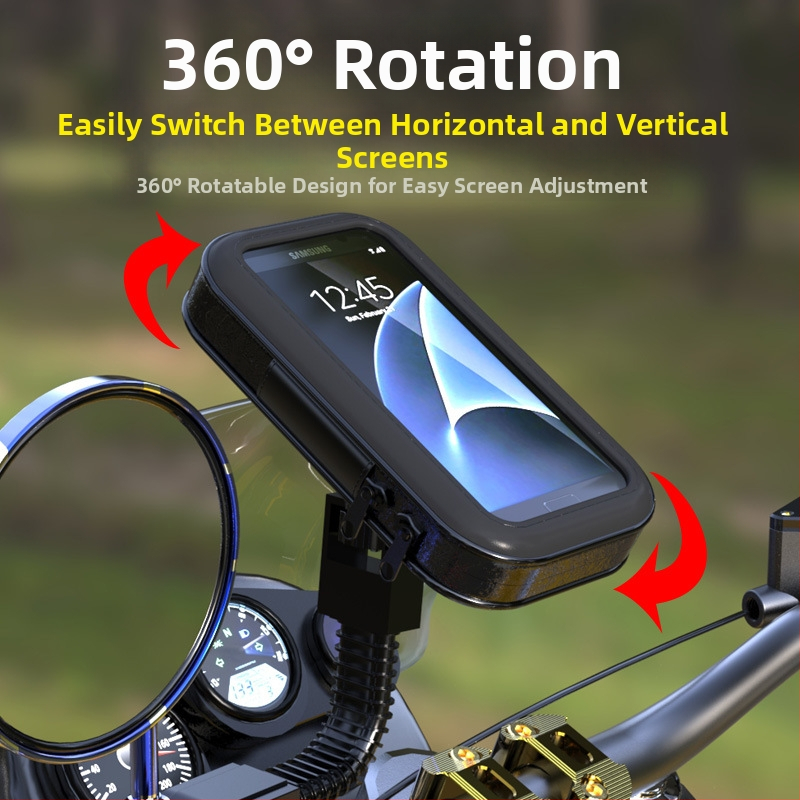 Eesmine paigaldus veekindel telefonihoidja koos hoiukotiga universaalsetele mootorratastele ja elektrilistele jalgratastele | Mudel 2019716118 | Speed motorcycle products