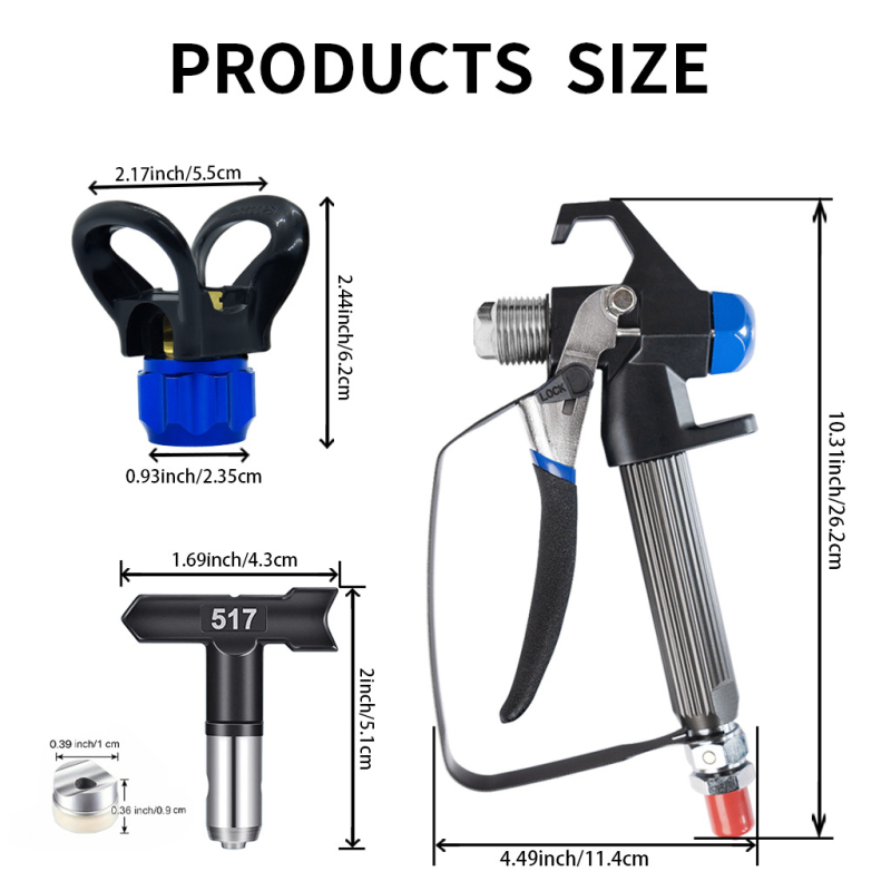 Bezoro purškimo pistoleto purkštuko laikiklis, suderinamas su latekso dažais, prieinami privatūs prekių ženklai