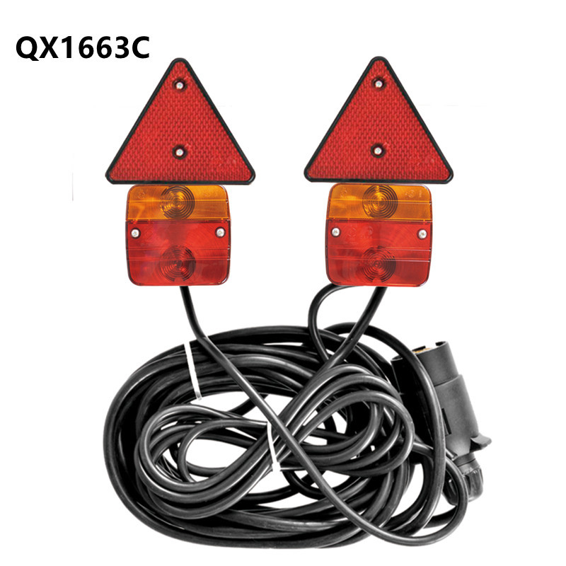 Vontató trailer hátsó lámpa — közvetlen dugaszolás, réz szigetelés, 7 érintkező