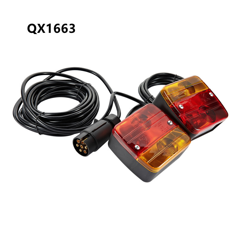 Vontató trailer hátsó lámpa — közvetlen dugaszolás, réz szigetelés, 7 érintkező