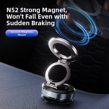 Autós mágneses telefon-tartó vákuumos szívócsésze rögzítéshez, műszerfalra szerelhető, automatikus szívás, univerzális kompatibilitás