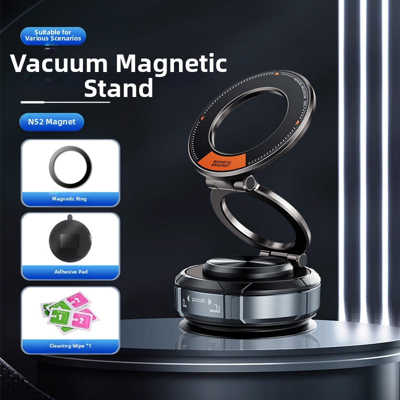 Autós mágneses telefon-tartó vákuumos szívócsésze rögzítéshez, műszerfalra szerelhető, automatikus szívás, univerzális kompatibilitás