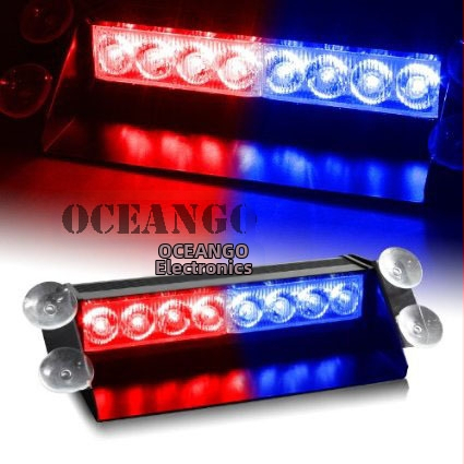 8-LED vilkusignaalvalgus imukupiga esiklaasile - 12V, 4W, mudel 803, PC plastik